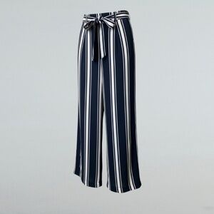 Zac & Rachel Women’s Navy & White Stripe Wide Leg Slacks